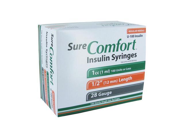 Sure Comfort Insulin Syringes 28 Gauge 1cc 1 2 In 100 Ea Model