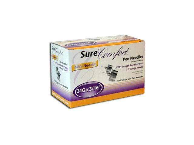 Sure Comfort Mini Pen Needles 31g 3 16 In 5mm 100 Ea Newegg Com