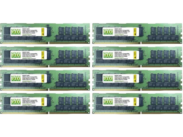 256GB Kit (8 x 32GB) DDR4-3200 PC4-25600 ECC Registered Memory for ASRock  Rack ROMED8-2T AMD EPYC Board by NEMIX RAM