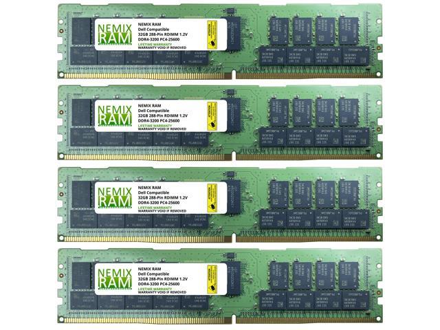 128GB Kit 4x32GB 3200MHz RDIMM 2Rx4 for Dell Servers by Nemix Ram