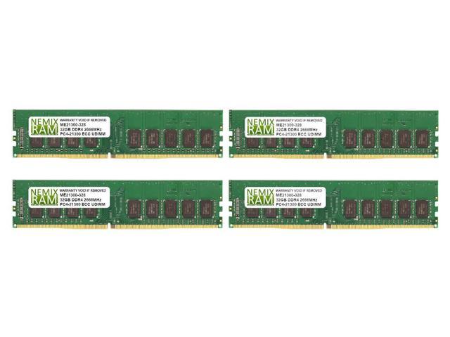 NEMIX RAM 128GB 4x32GB DDR4-2666 PC4-21300 2Rx8 ECC Unbuffered Memory