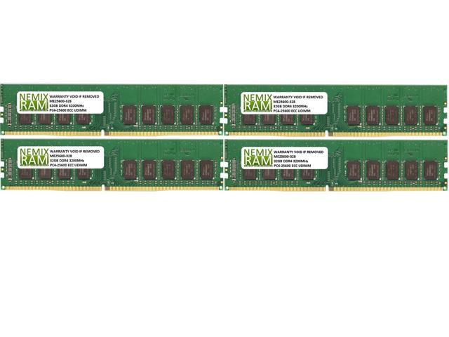 NEMIX RAM 128GB 4x32GB DDR4-3200 PC4-25600 2Rx8 ECC Unbuffered Memory