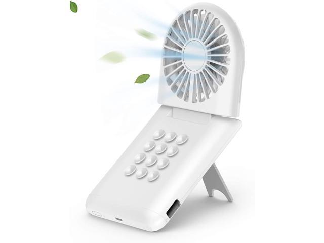 MOKATA Mini Portable Fan Rechargeable Electric USB with Led Light Handheld or Desk Foldable Cooling for Outdoors Travel Pink Green 
