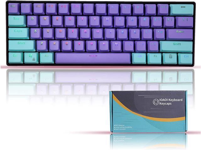 purple and cyan keycaps