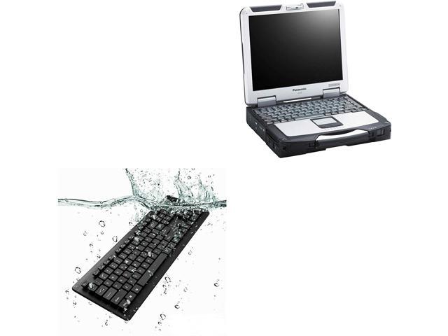 Keyboard for Panasonic Toughbook CF-C2 Jet Black - AquaProof USB Keyboard Washable Waterproof Water Resistant USB Keyboard for Panasonic Toughbook CF-C2 Keyboard by BoxWave 
