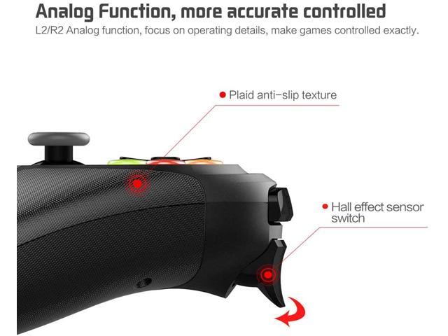 WTTHCC Wireless Gamepad BT Game Controller for Android/iOS Can be Wired with Analog Energy Function