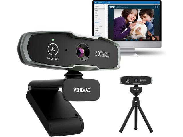 Webcam with Microphone,1080P HD Streaming Computer Webcam for PC Video Conferencing/Calling/Gaming,Laptop/Desktop Mac,Skype/YouTube/Zoom,USB Web Camera Built-in Mic Flexible Rotatable Clip and Tripod 