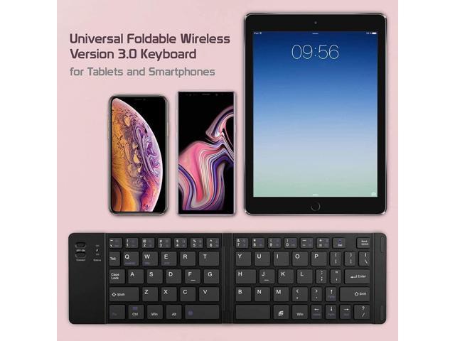 Works by Cellet Ultra Slim Folding Wireless Bluetooth Keyboard Compatible  with Samsung Galaxy Tab Active 3 with Phone HolderStand - Rechargeable