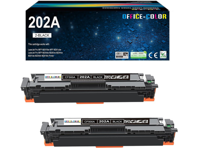 2o2a Toner Printer 202A Black Toner Cartridge Replacement for HP 202A CF500A Works with ...