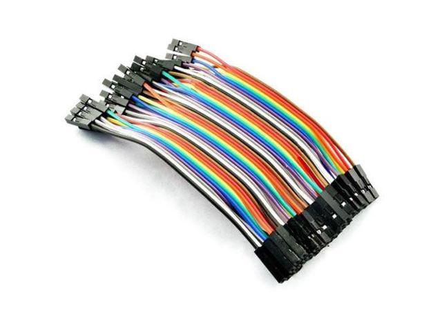 40PCS Dupont Wire Color Jumper Cabl 2.54mm 1P-1P Male to Female 20cm for Arduino 