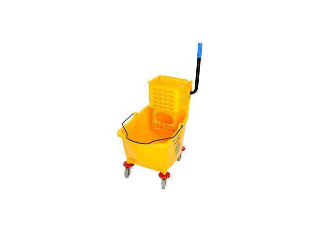 36 Qt. Yellow PVC Mop Bucket with Side Wringer (2-Pack)