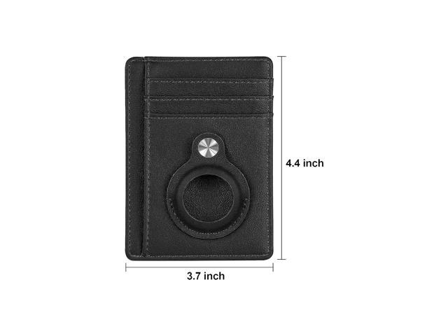 SaharaCase - Genuine Leather Wallet Case for Apple AirTag - Black