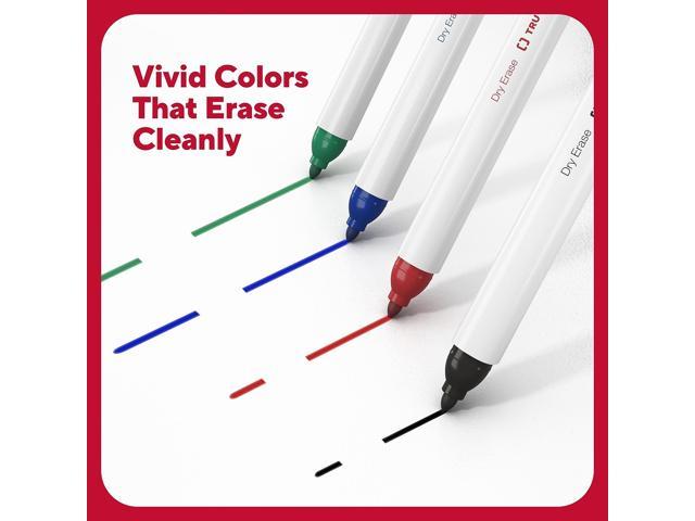 TRU RED Dry Erase Marker, Pen-Style, Extra-Fine Bullet Tip, Black