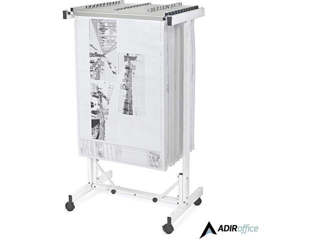 Adir Corp Vertical File Rolling Stand for Blueprints, Black