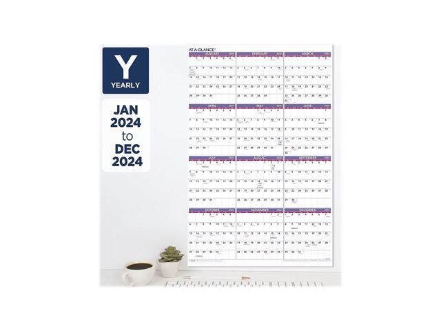 2024 AT-A-GLANCE 24" x 36" Yearly Wall Calendar (PM12-28-24) - Newegg.com