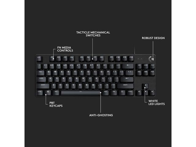 Logitech G413 TKL SE Mechanical Gaming Keyboard - Compact Backlit Keyboard  with Tactile Mechanical Switches, Anti-Ghosting, Compatible with Windows, 