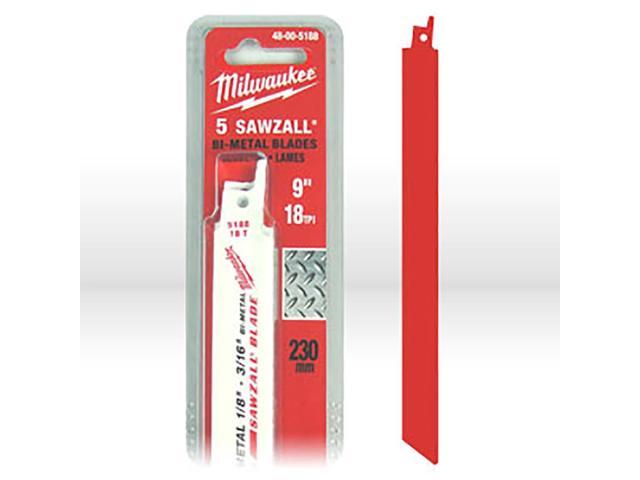 Milwaukee 48-00-5188 9-Inch Length Super Sawzall Blade 18 Teeth Per Inch