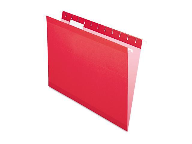 Photo 1 of Pendaflex Reinforced Hanging File Folders, 1/5 Tab, Letter Size, Red, 25/Box (PFX4152 1/5 RED)