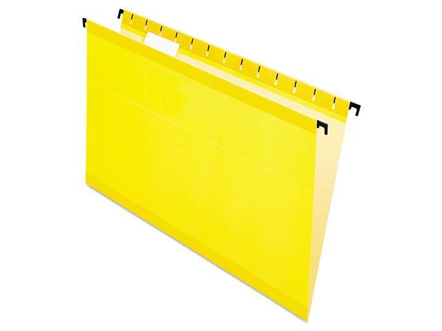 Photo 1 of Pendaflex 615315YEL Poly Laminate Hanging Folders, Legal, 1/5 Tab, Yellow, 20/Box, 1 Box