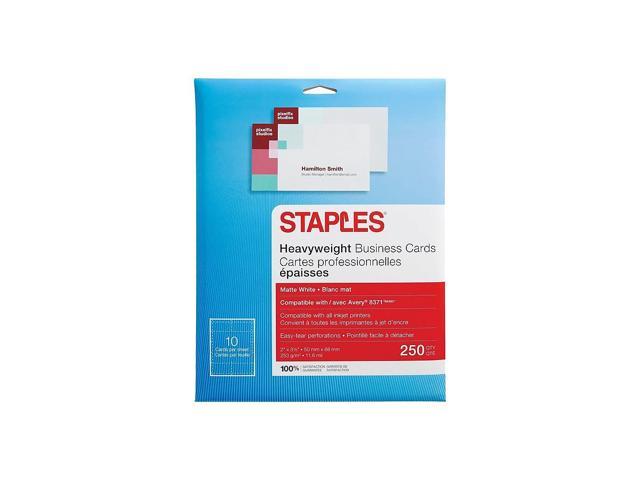 Staples Inkjet Business Cards 2" X 3 1 2" Matte White 250