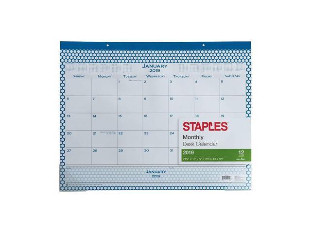 Staples 2019 Monthly Desk Pad 12 Months January Start 21 3 4 X17