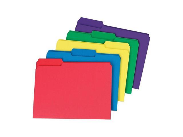 MyOfficeInnovations Interior File Folders 3-Tab Letter Size Assorted Colors 100 