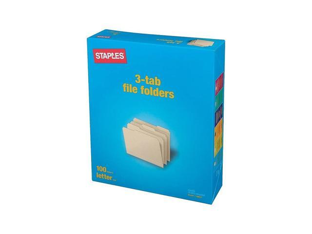 Staples Manila File Folders Letter 3 Tab Assorted Position 500 Box 116657 Newegg Com