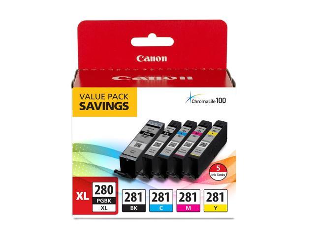 Canon PGI-280 XL/CLI-281 - Combo Pack - Pigmented Black/Black/Cyan ...