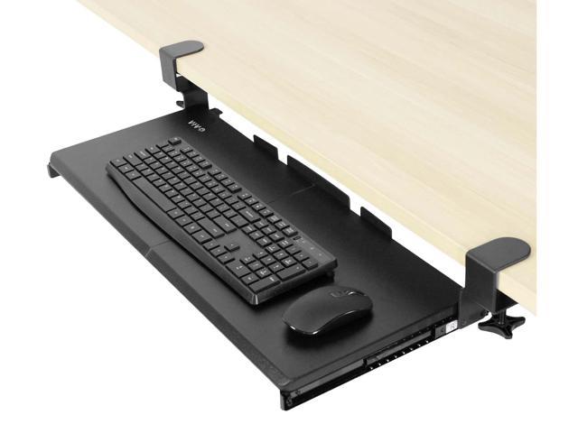 VIVO Extra Sturdy Clamp-on Computer Keyboard and Mouse Under Desk Slider Tray | 27" x 11" Platform Drawer (MOUNT-KB05E)