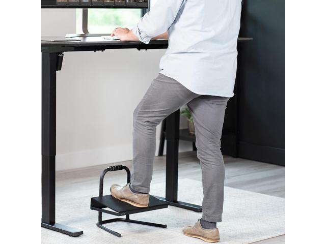 VIVO Black Ergonomic Height Adjustable Standing Foot Rest Relief