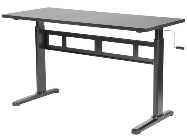 Manual Crank Stand Up Height Adjule Desk Frame Workstation With Table Top Newegg Com