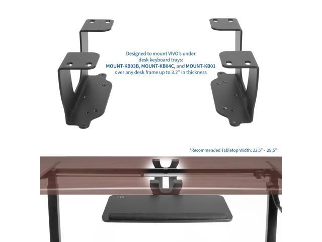 MOUNT-KB03B-KIT1 Ergonomic Under Desk Platform and Spacer Bracket Combo VIVO Adjustable Keyboard and Mouse Tray with Dual Height Track Spacer Brackets