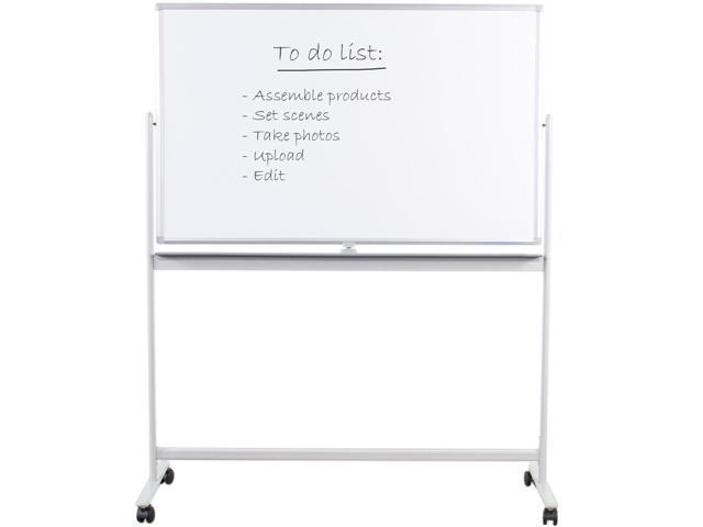 VIVO Mobile Dry Erase Board 48" x 32" Double Sided Magnetic Whiteboard Aluminum Frame Rolling Stand (CART-WB48S)