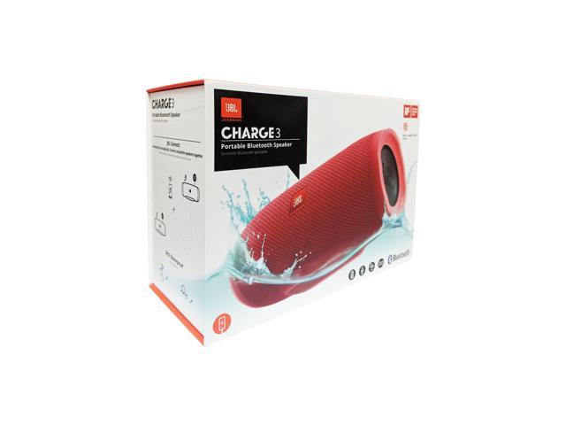 JBL Charge 3 Waterproof Portable Bluetooth Speaker (Red) - Newegg.com