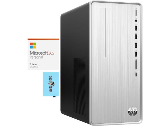 HP Pavillion TP01-2234 Home & Business Desktop (AMD Ryzen 7 5700G 8-Core, AMD Radeon, 32GB RAM, 1TB PCIe SSD + 6TB HDD (3.5), Wifi, USB 3.2, HDMI, Win 11 Home) with Microsoft 365 Personal , Hub