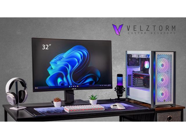 Velztorm Black Praetix Gaming Desktop PC (Intel i9-13900K 2.20GHz, GeForce RTX  4090 24GB, 32GB DDR5, 1TB PCIe SSD + 2TB HDD (3.5), 360mm AIO, RGB Fans,  1000W PSU, WiFi 6E, Win 10