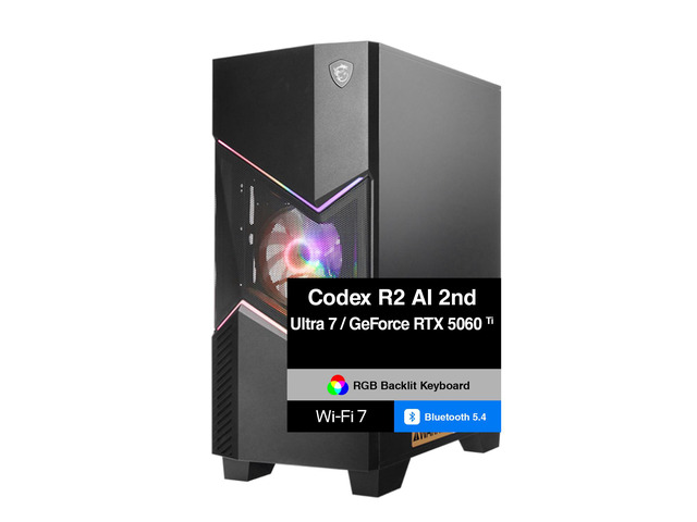 Mri Codex R2 MSI Codex R2 AI 2nd AI Gaming Desktop PC (Intel Ultra 7-265, GeForce ...