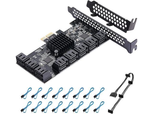 Suitable for All PCIE Slots BEYIMEI PCIE SATA Card 8 Port upport 8 SATA 3.0 Devices 6Gbps SATA 3.0 PCIe Card PCIe to SATA Controller Expansion Card Marvell 88SE9215 + 575 