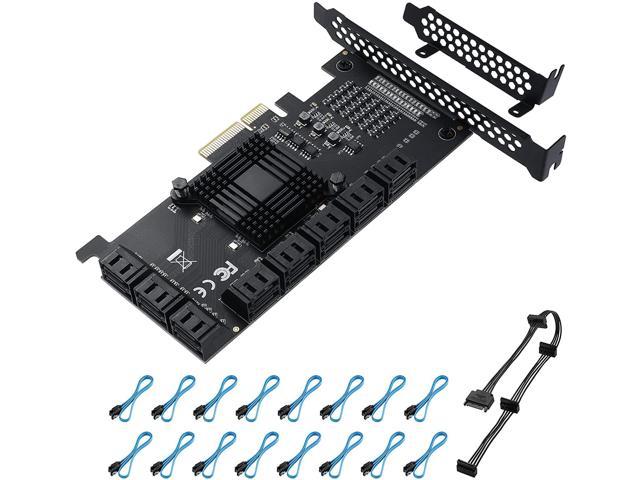 BEYIMEI PCIE 4X SATA Card 10 Ports,6 Gbps SATA 3.0 Controller PCIe Expansion Card,Non-Raid,Support 10 SATA 3.0 Devices,with Low Profile Bracket and 10 SATA Cables（Chip:ASM1166） 