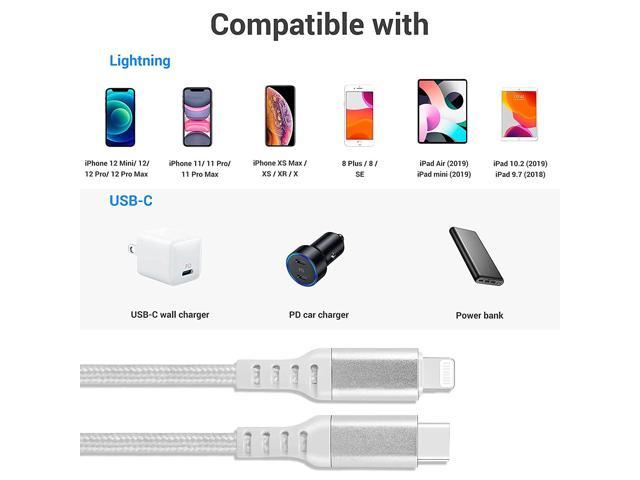 10 ft iPhone 12 Charger Cable Lightning to USB C Cable Deegotech MFi Certified Long Nylon Braided iPhone Fast Charger Cord Compatible with iPhone12/12Pro Max/11/11Pro/11 Pro Max/XS Max/X/XR/8