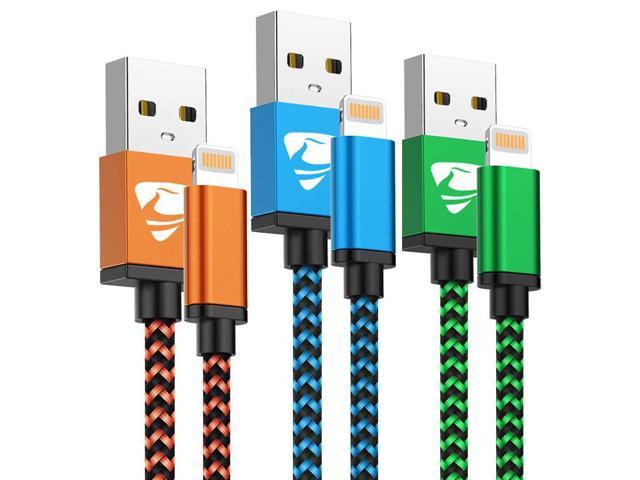 iPhone Charger Cord 3ft 3Pack MFi Certified Lightning Cable Fast Charging Nylon Braided Cell Phone Charging Cable Compatible with iPhone 13 Pro 12 Pro 11 Pro Xs Max Xr 8 7 Plus Se 2020 iPad Multicolor