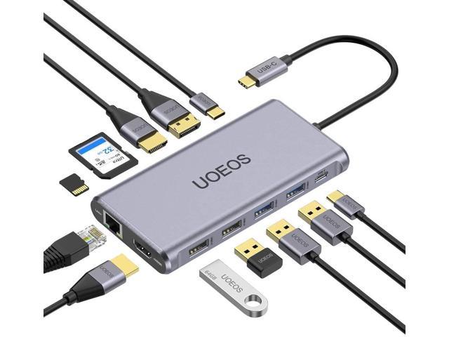 UOEOS USB C Docking Station,12 in 1 Type C Triple Display Laptop Docking Station Dual Monitor HDMI USB C Hub Displayport,USB C Dock 