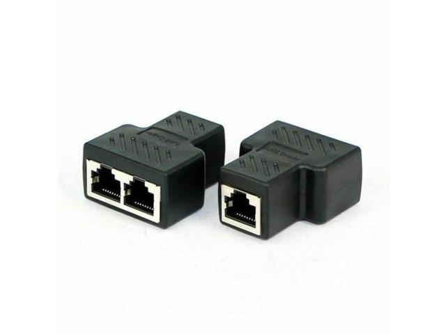 Black Cat7 Cat6 Cat5e LAN Ethernet Coupler with shielded RJ45 Splitter 8P8C