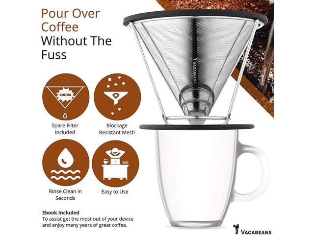 Stainless steel coffee filter Dripper Slow Drip reusable ...