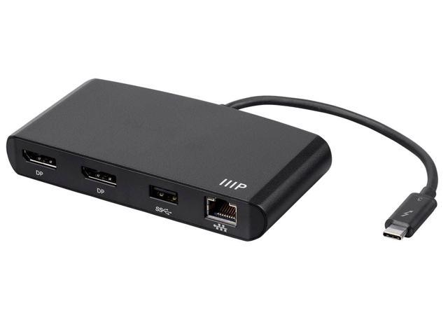 Photo 1 of Monoprice Thunderbolt 3 Dual DisplayPort Mini Dock Mac and Windows With Gigabit Ethernet, USB HUB, 4k@60Hz HDMI