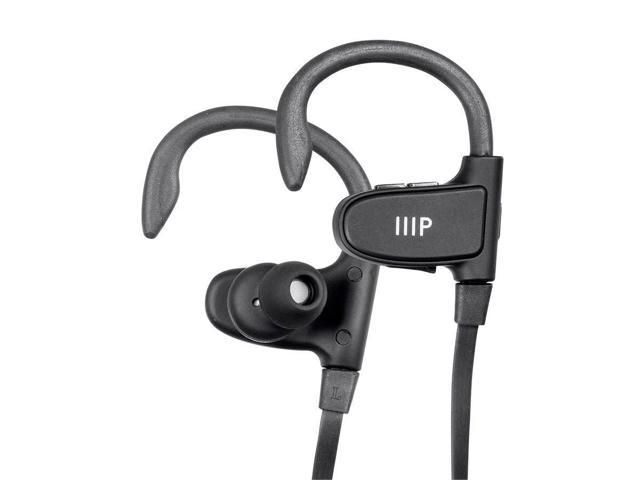 Photo 1 of Monoprice Wireless Bluetooth Earphones - Black With Built-In Mic, Adjustable Ear Hooks, Waterproof, Sweatproof IPX7, CVC 6.0