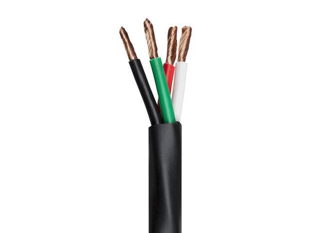 100ft 4 Conductor Speaker Wire Cable Pure Bare Copper IN WALL CMP Rated 18AWG