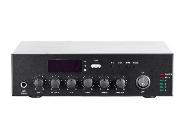 Monoprice Commercial Audio 60W 3ch 100/70V Mixer Amp with Built-in
