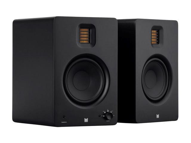 Photo 1 of Monoprice Monolith MM-5R Powered Multimedia Speakers Ribbon Tweeter - Black (Pair) With Bluetooth with aptX HD, USB DAC, Optical Inputs, Subwoofer Output