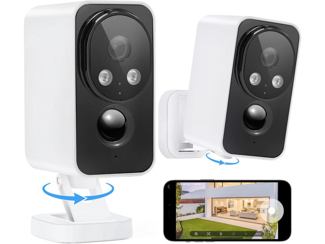 Security Cameras Wireless Outdoor Pan Rotating 180° 2K Cameras for Home ...